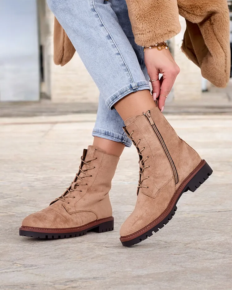 Дамски ботуши с връзки Royalfashion Gosop