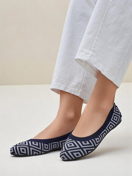 Royalfashion Текстилни дамски балеринки с геометричен принт Metric