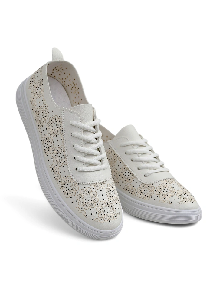 Роялфешън Дамски спортни обувки с връзки с принт Фенни