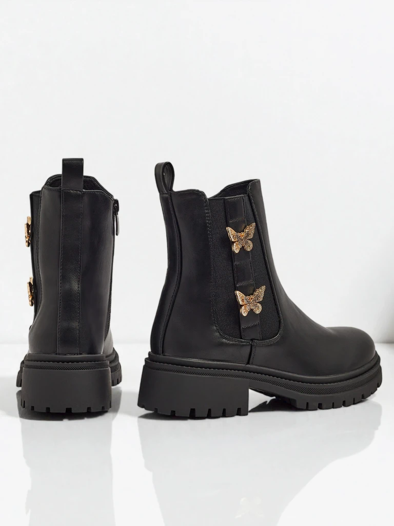 Еко кожени дамски боти с пеперуди Bravelle