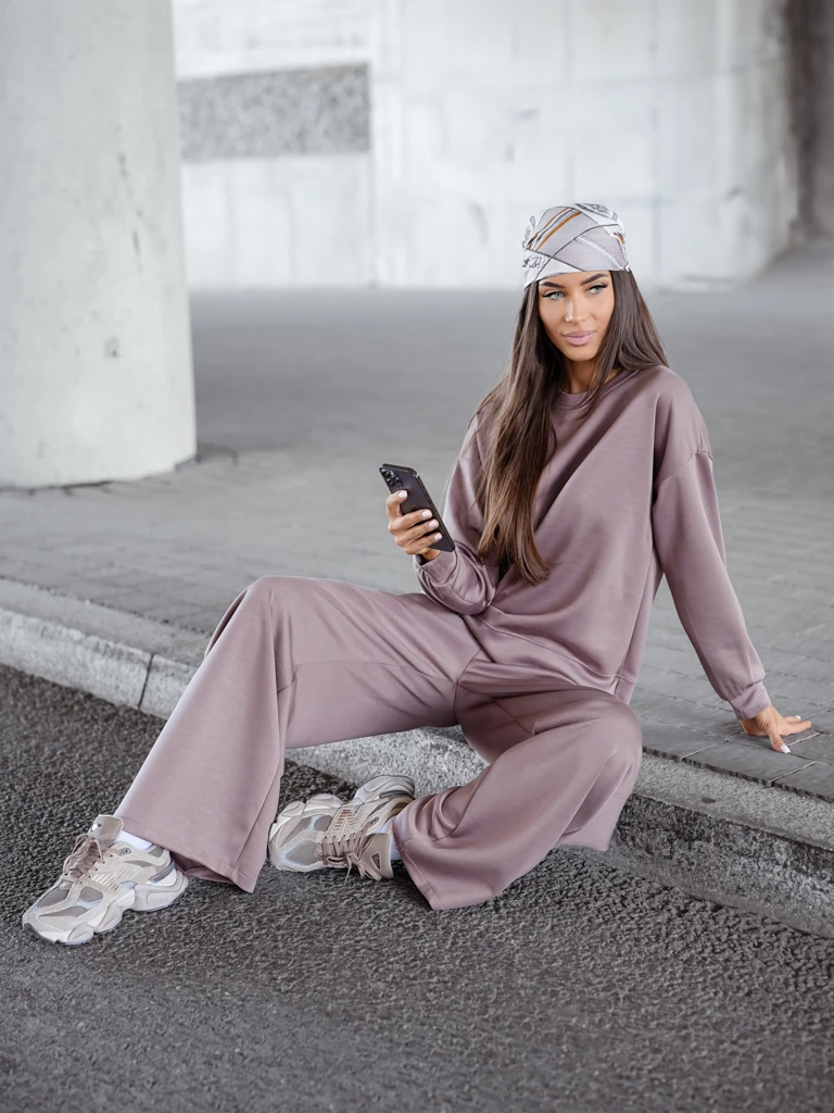 Royalfashion Дамски вискозен комплект спортен екип FlowFit