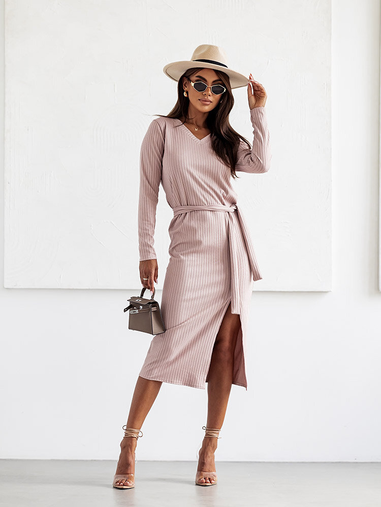 Royalfashion Дамска памучна рокля до средата на прасеца