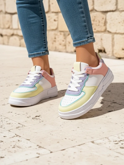 Дамски сникърси Elektra Pastello - многоцветни еко кожа пролет