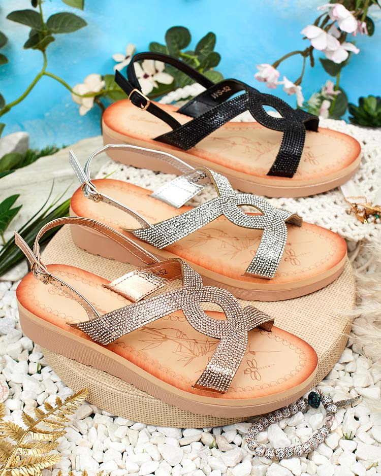 Royalfashion Дамски сандали Elova Zirconia