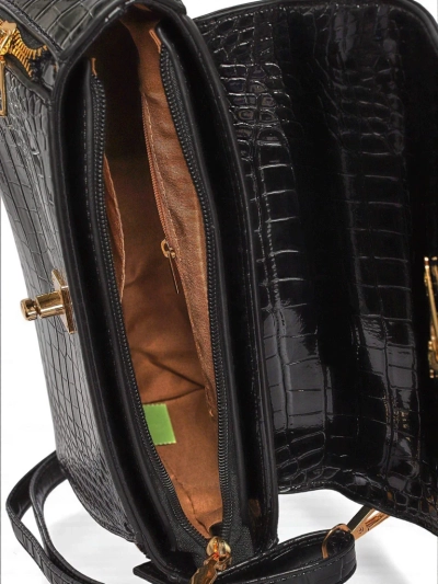 Черна дамска чанта Vespera Classico еко кожа велур и патентна