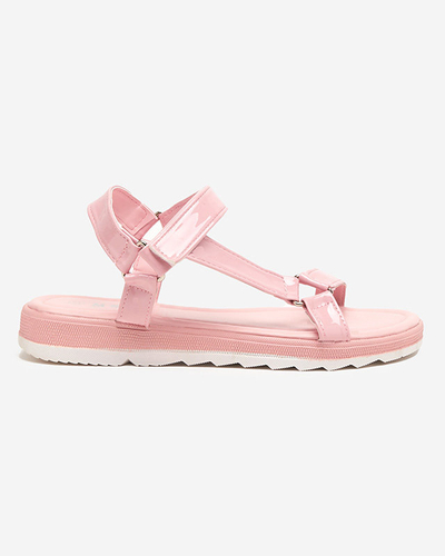 Różowe damskie płaskie sandały Hereris - Obuwie