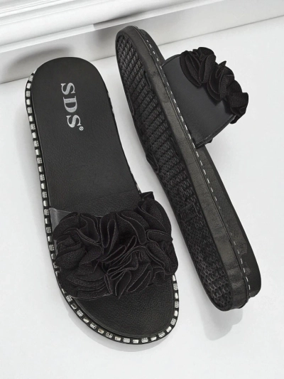 Royalfashion Дамски чехли с равна подметка Flora Verde