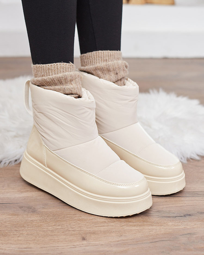 Royalfashion Бежови дамски ботуши за сняг Maderta