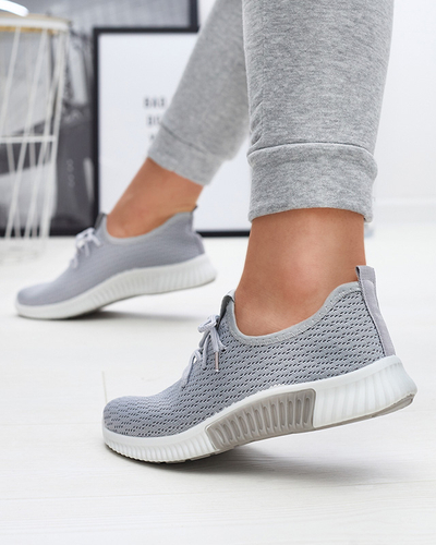 Сиви дамски спортни обувки от плат Vobbu- Footwear