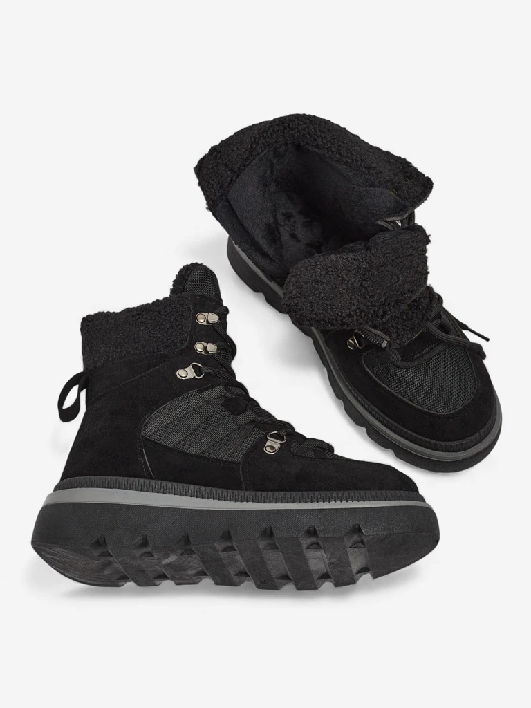 Дамски боти Aurora Черни кожени елегантни за есента