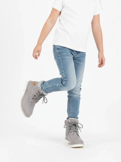 Szare chłopięce ocieplane trzewiki Tiptop - Obuwie