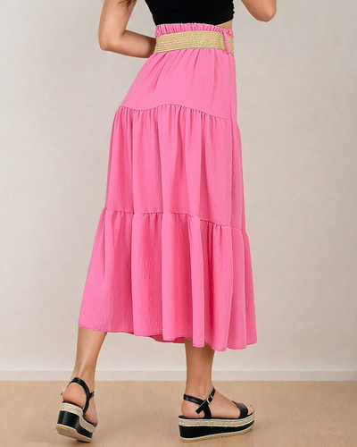 Royalfashion Дамска миди пола с колан