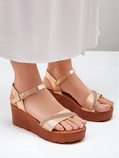 Royalfashion Женски платформи с камъчета и блестящи елементи Aurora Glow