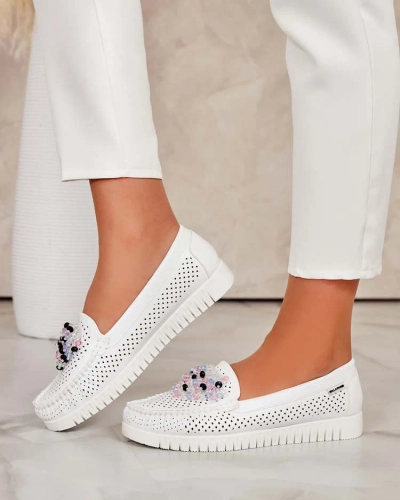 Royalfashion Дамски ажурни мокасини с мъниста Namis