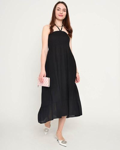 Czarna sukienka midi PLUS SIZE - Odzież