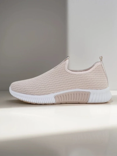 Дамски бежови сникърси Eulalia Slip-On плосък ток плат лято пролет