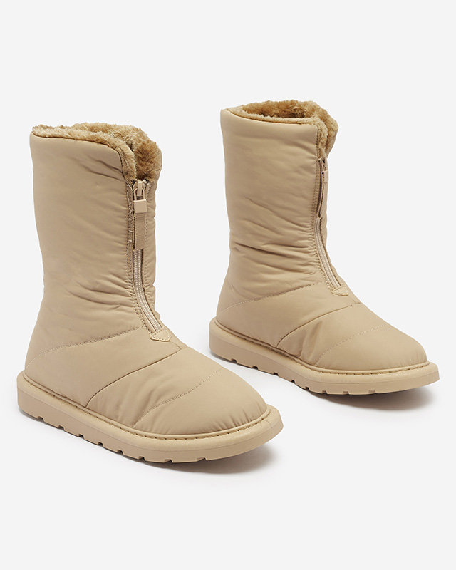 OUTLET Светлокафяви дамски ботуши a'la snow boots Tirigga- Footwear