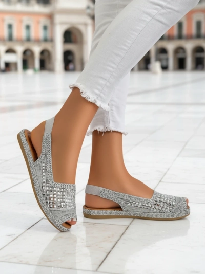 Royalfashion Дамски сандали еспадрили с цирконии Belle Sparkle