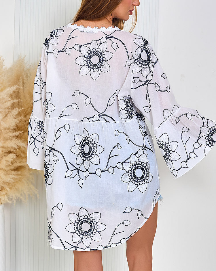 Royalfashion Дамска риза oversize с бродерия