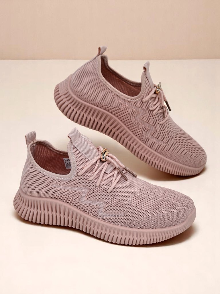 Aurelia Rosa – дамски спортни обувки Royalfashion от плат, розови, плосък ток