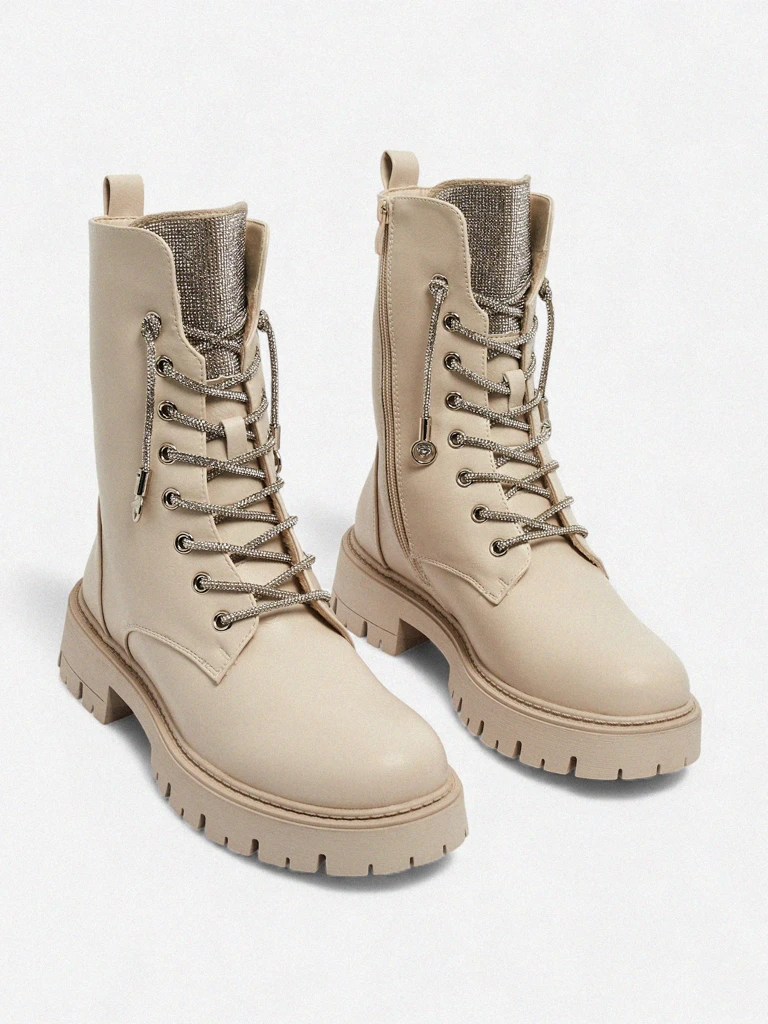 Дамски еко кожени боти с връзки Farly