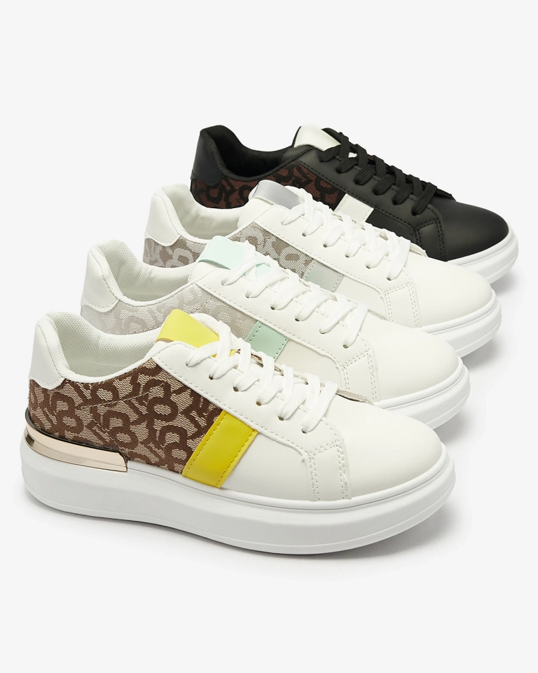 Royalfashion Бели и кафяви дамски спортни обувки Mlysio