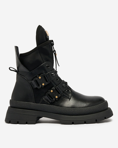 Royalfashion Черни дамски ботуши за багаж, украсени с шипове Dozilda