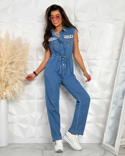 Royalfashion Дамски костюм с циркони и перли