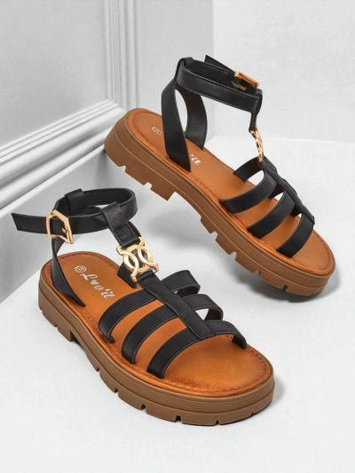 Royalfashion Дамски сандали тип "римлянки" Golden Livia