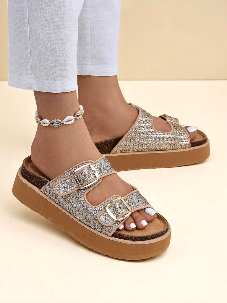 Royalfashion Дамски джапанки на платформа Nora Woven