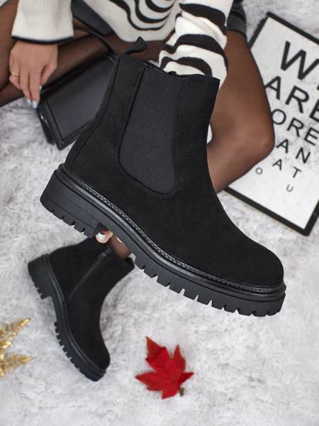 Дамски боти в стил Челси от еко велур Zarelle