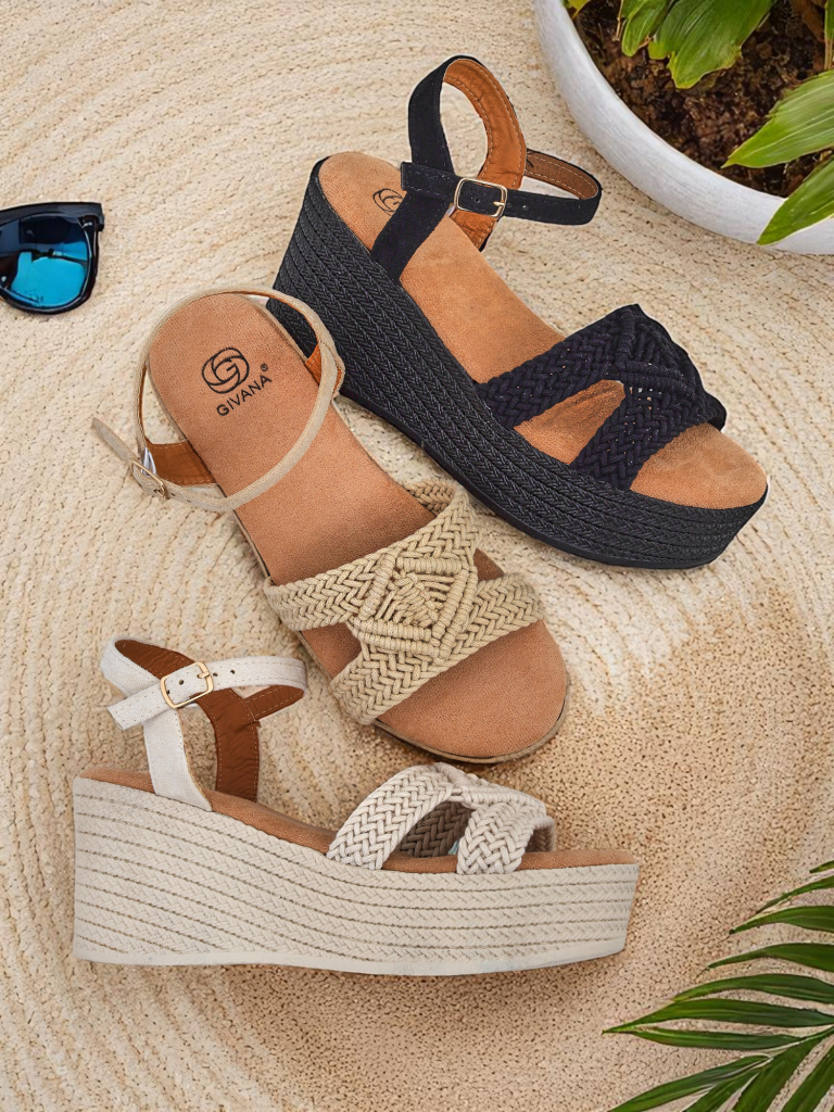 Royalfashion Дамски сандали на платформа, сплетени Sunny Day