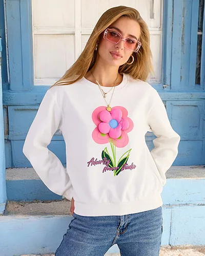 Royalfashion Дамски суитшърт с тънък принт