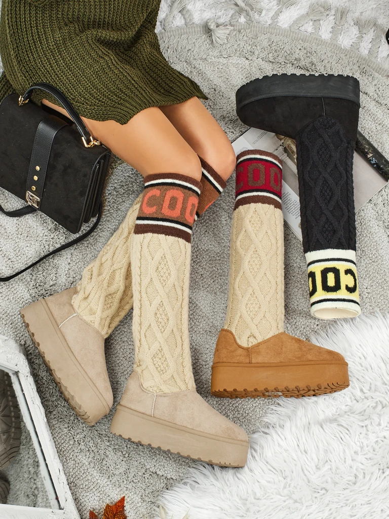 Високи дамски ботуши а ла снегоходки с горна част Anane