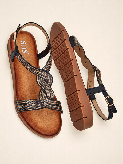 Royalfashion Дамски сандали с декоративни каишки Aria Shine