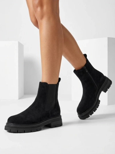 Дамски боти в стил Челси от еко велур Lunvor