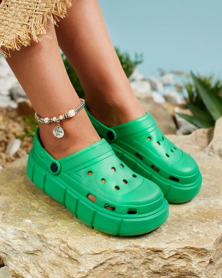 Royalfashion Тъмнозелени дамски гумени джапанки Kooranza