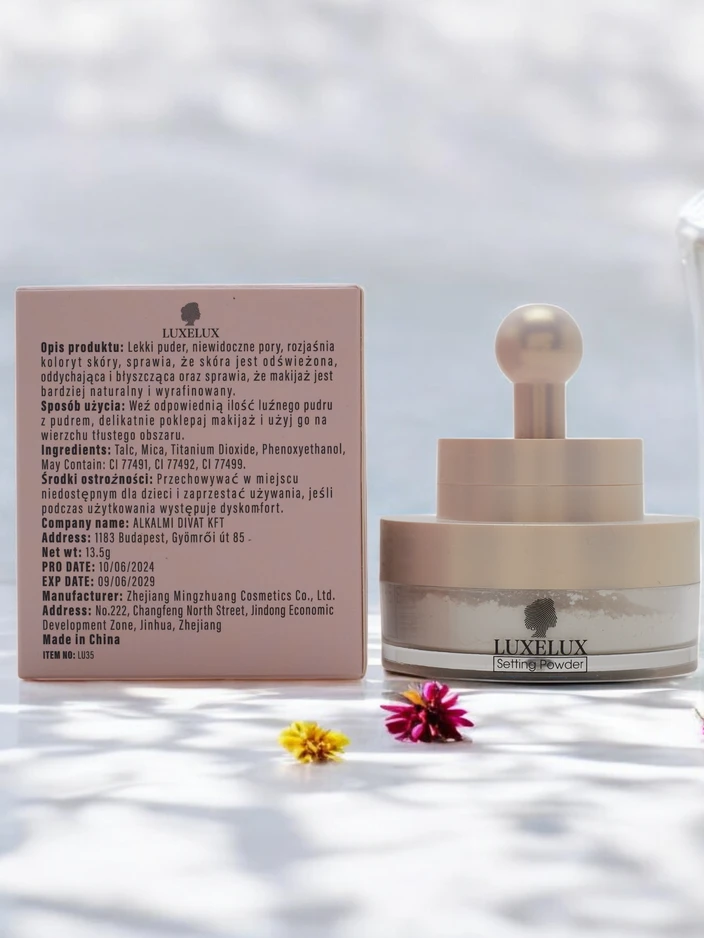 Luxelux Loose Powder с гъба за лице 01 13.5 г