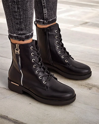 Дамски ботуши с връзки Royalfashion Selocii