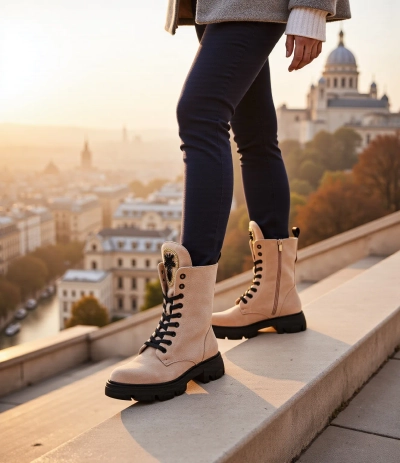 Royalfashion Еко-велурни дамски работни обувки Moxox