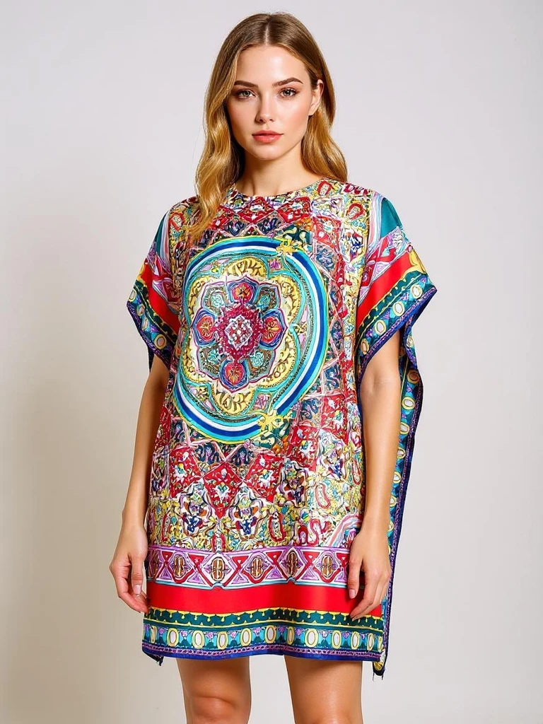 Pareo Ariadne – цветна рокля до коляното Royalfashion от полиестер