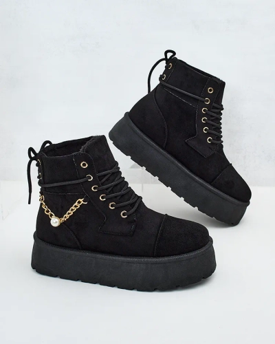 Royalfashion Дамски ботуши с връзки Woruces