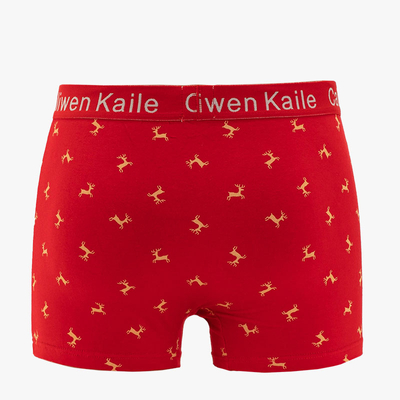 Czerwone świąteczne bokserki męskie - Bielizna