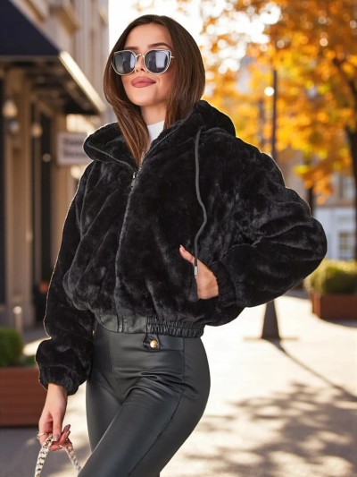 Дамско яке Royalfashion направено от истински косъм