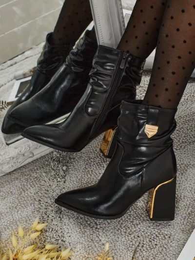 Дамски еко кожени боти на ток AshenPurl