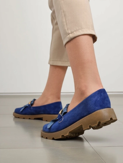 Royalfashion Женски мокасини от еко велур Mare Nostrum