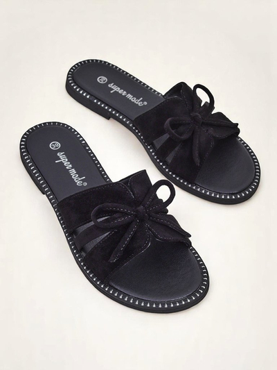 Royalfashion Дамски чехли с равна подметка и панделка Gerber