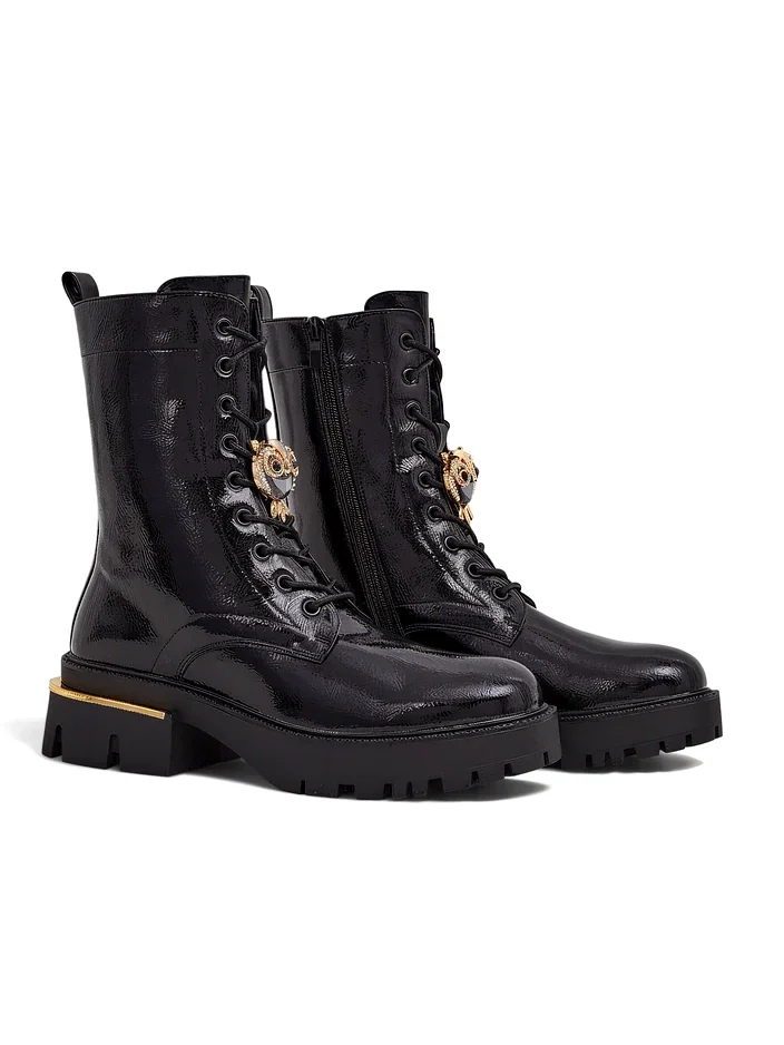 Royalfashion дамски боти с патентна кожа Tesiolle