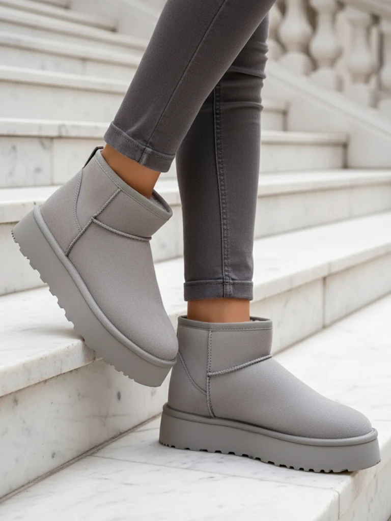 Royalfashion Къси дамски снежни ботуши а'ла Фофио