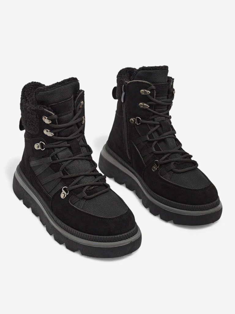 Дамски боти Aurora Черни кожени елегантни за есента